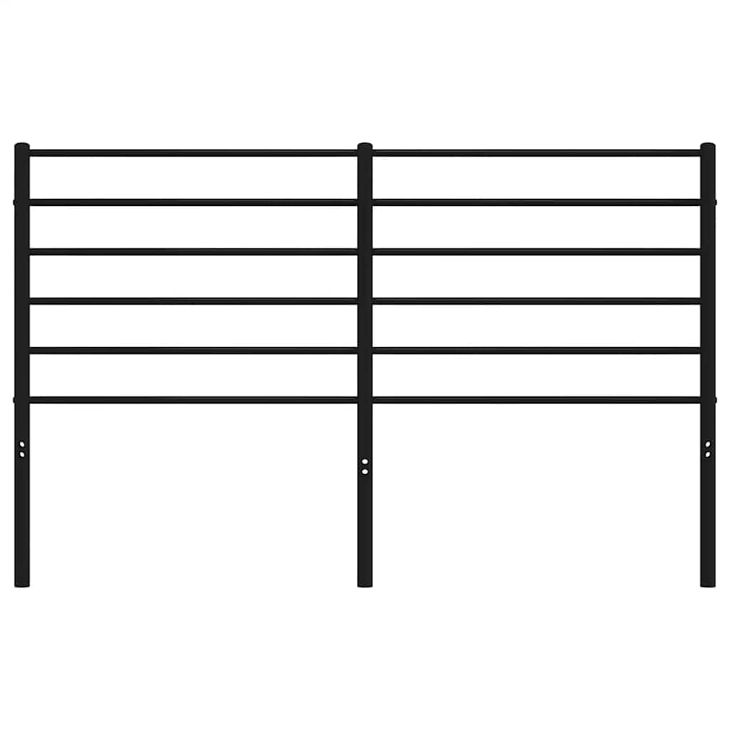 Stylish Black Metal Headboard - 135 cm Modern Design