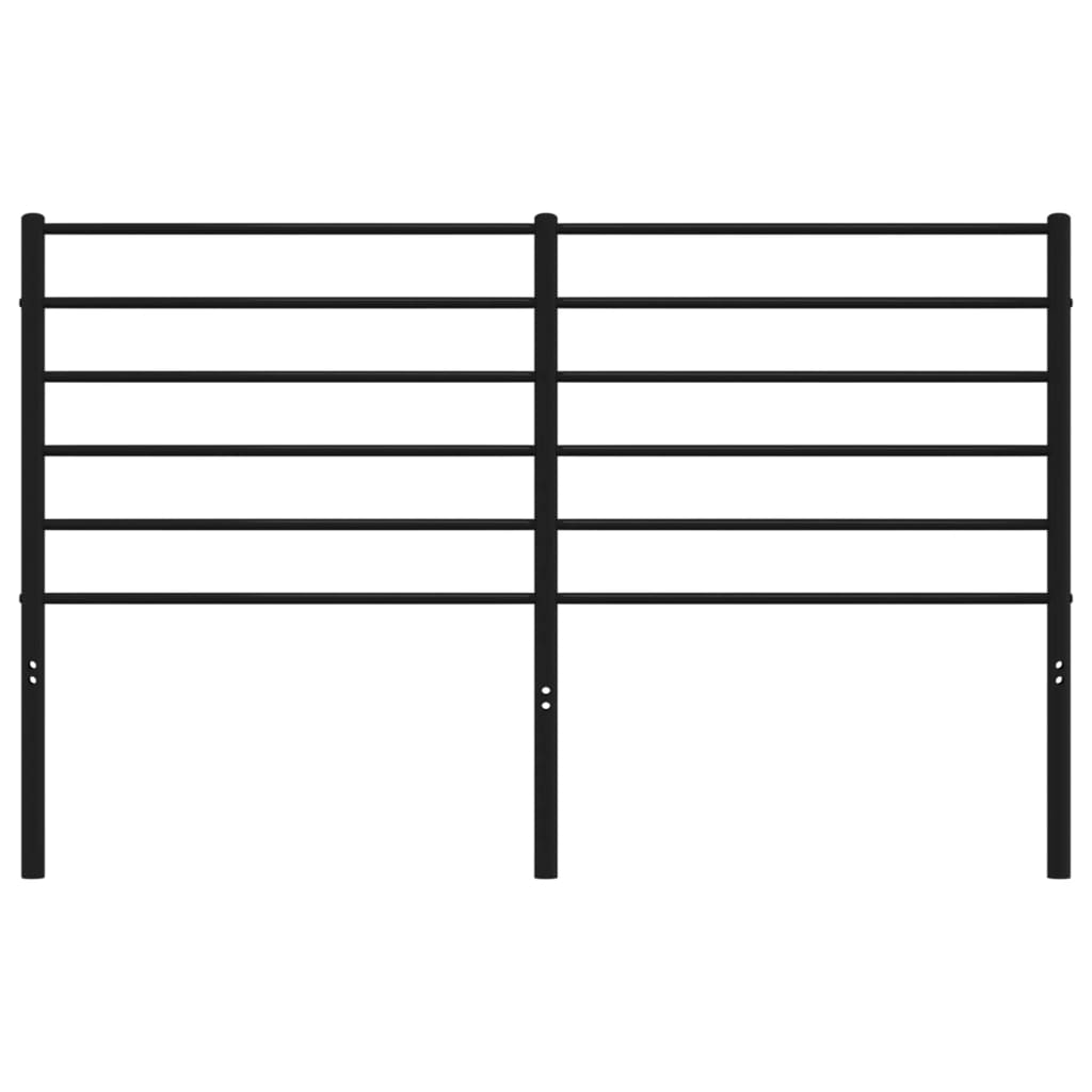 Sleek Black Metal Headboard - 140 cm Elegant Bedroom Addition