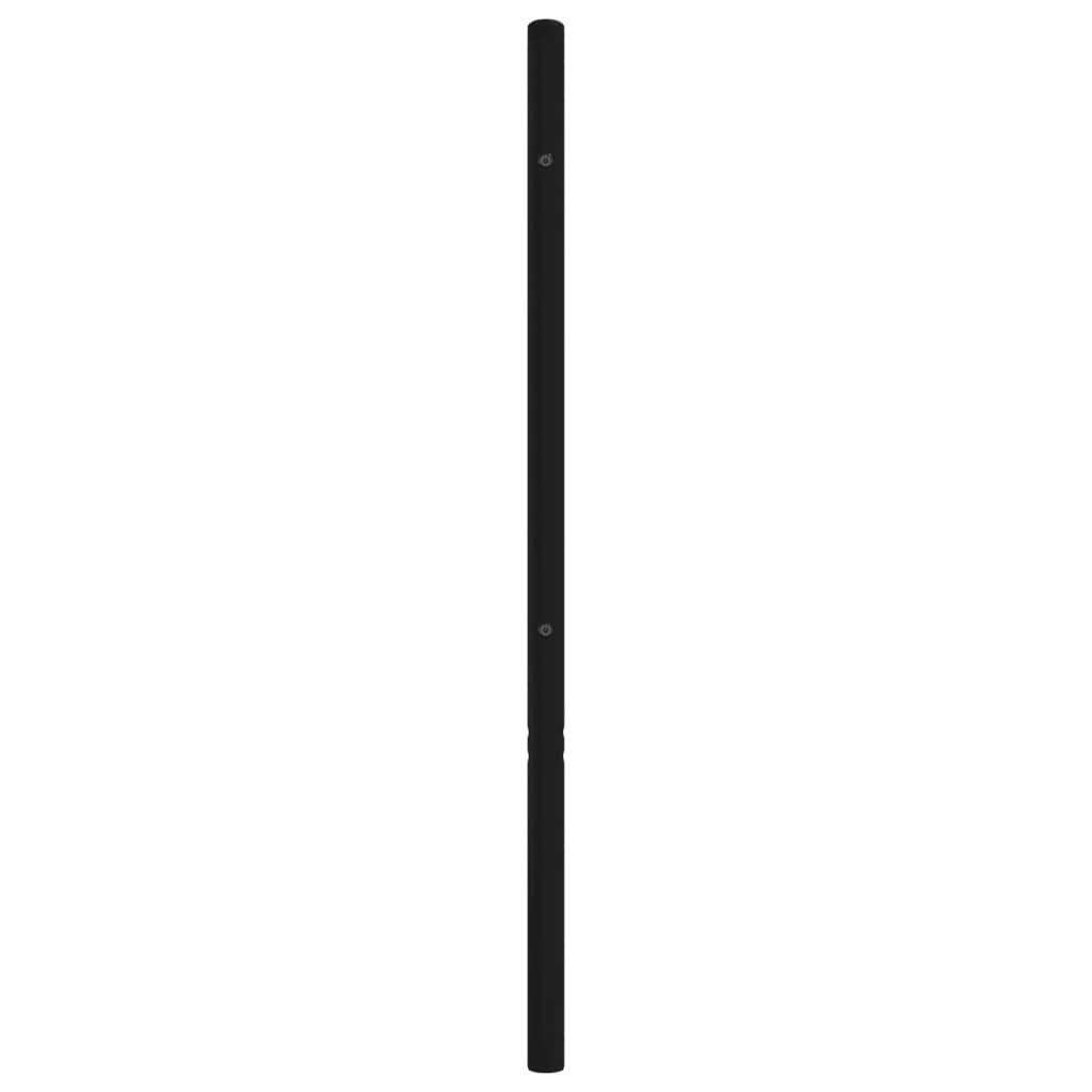 Sleek Black Metal Headboard - 140 cm Elegant Bedroom Addition