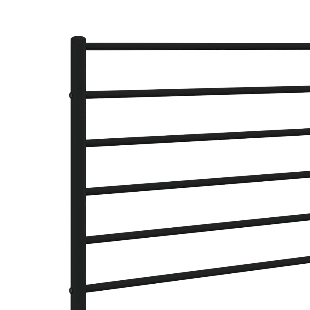 Sleek Black Metal Headboard - 140 cm Elegant Bedroom Addition