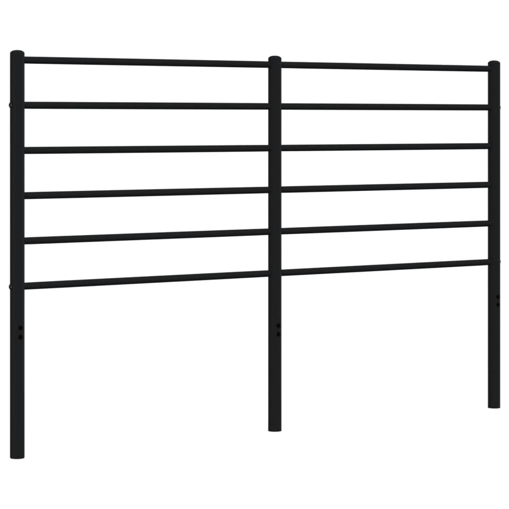 Sleek Black Metal Headboard - Stylish Design, 160 cm