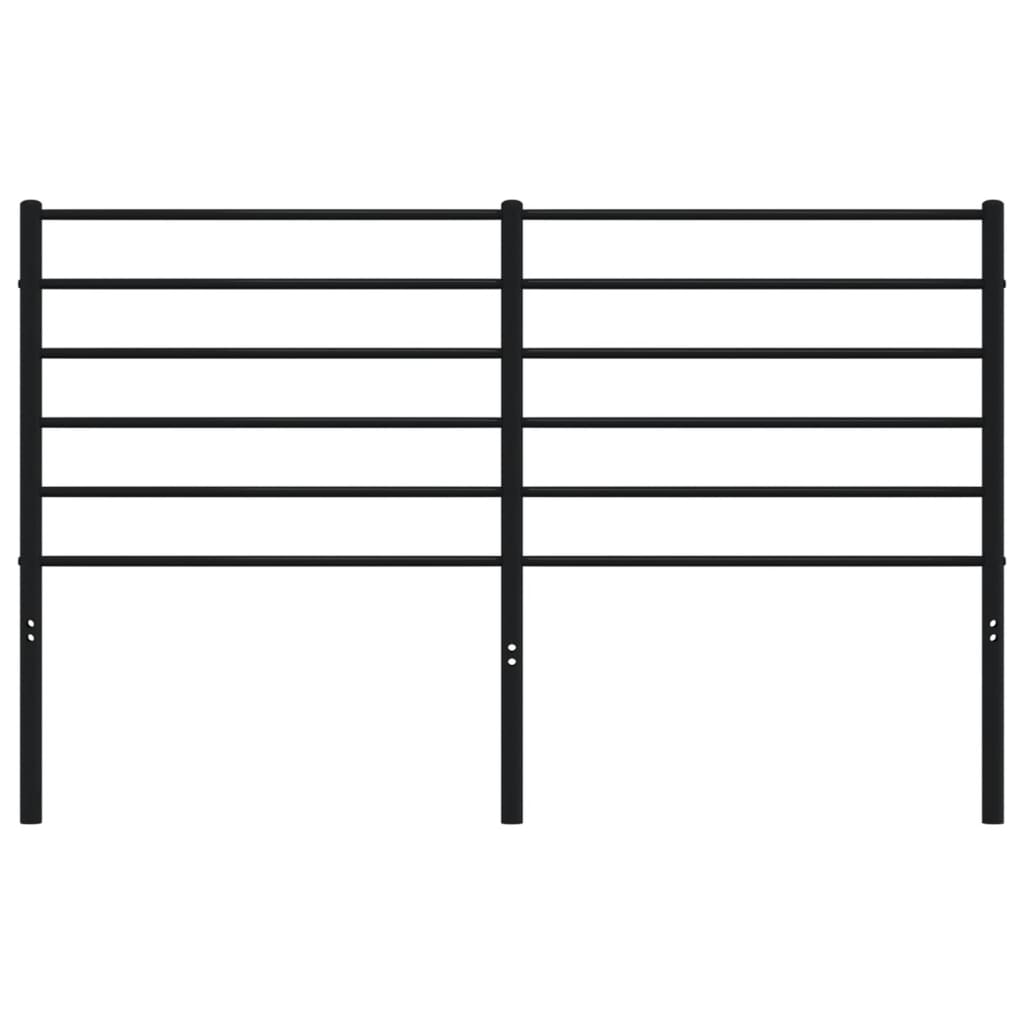 Sleek Black Metal Headboard - Stylish Design, 160 cm