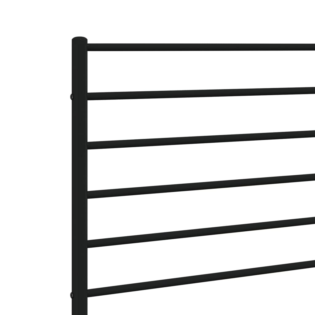 Sleek Black Metal Headboard - Stylish Design, 160 cm