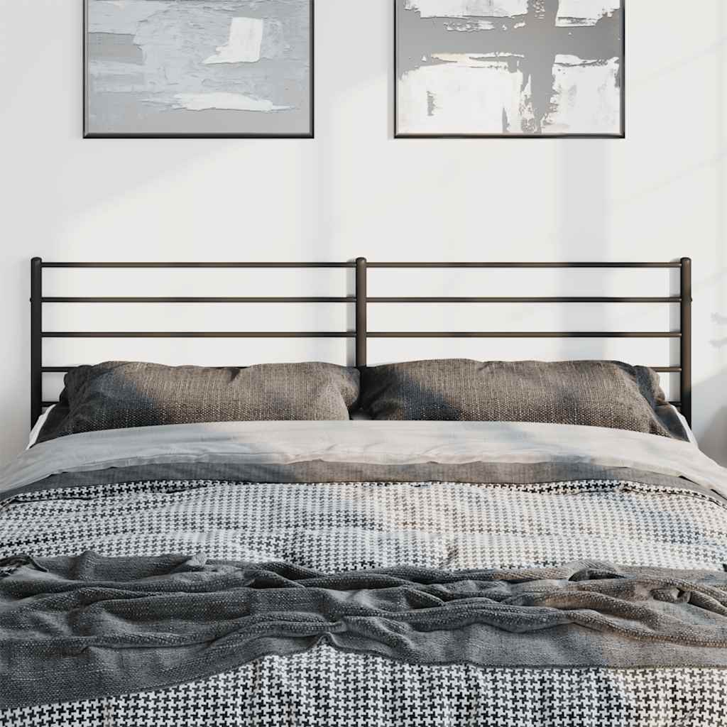Sleek Black Metal Headboard - 180 cm Modern Bedroom Design