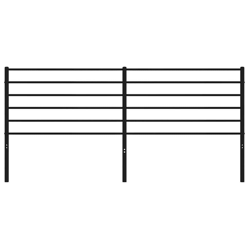 Sleek Black Metal Headboard - 180 cm Modern Bedroom Design