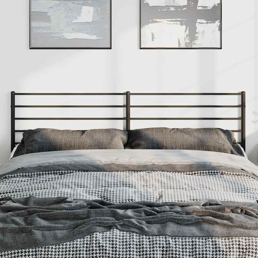 Elegant Black Metal Headboard - Durable & Stylish, 193 cm