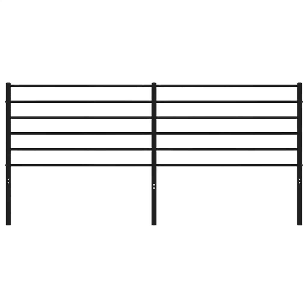 Elegant Black Metal Headboard - Durable & Stylish, 193 cm