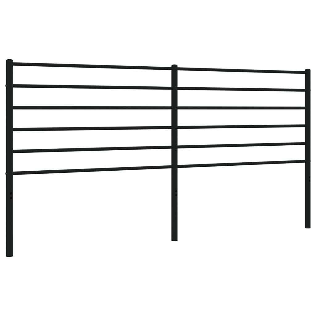Sleek Black Metal Headboard - 200 cm Modern Bedroom Essential