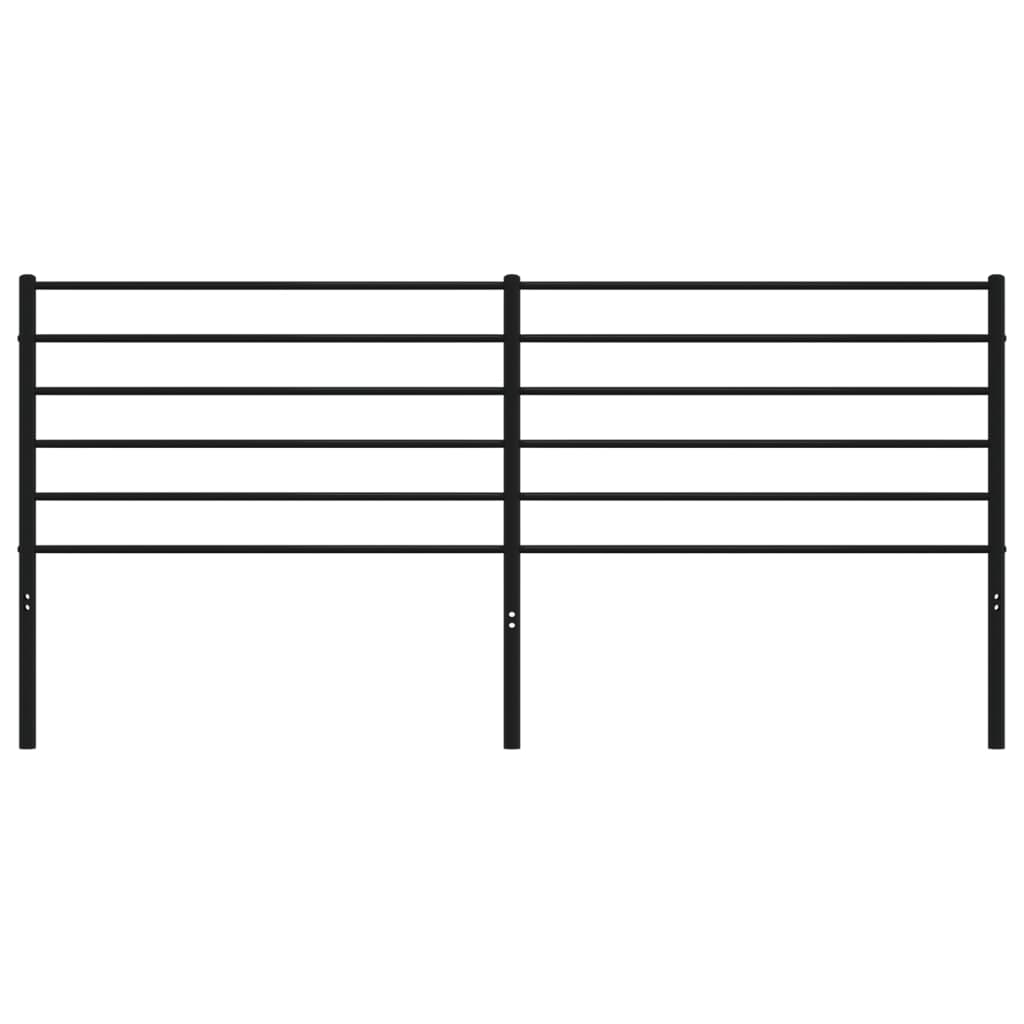 Sleek Black Metal Headboard - 200 cm Modern Bedroom Essential