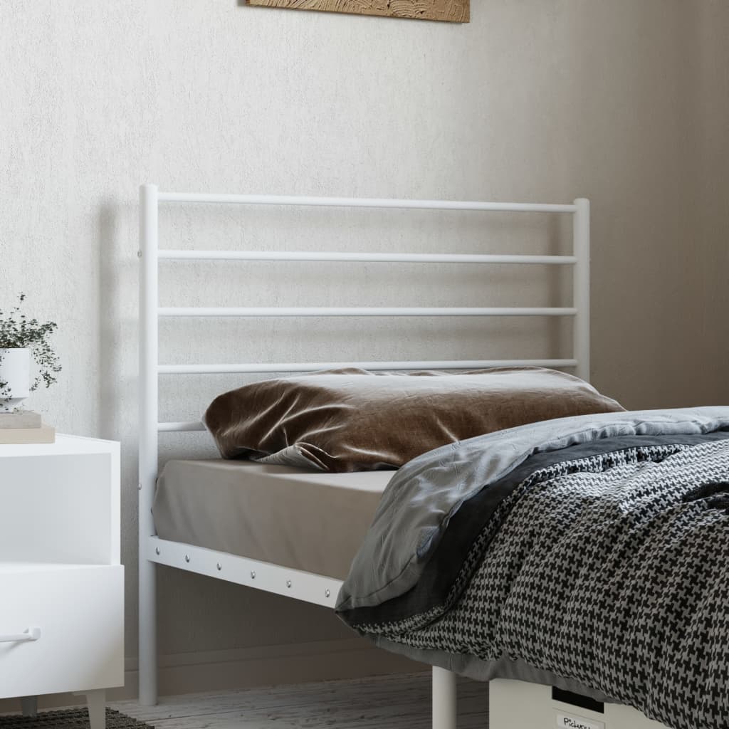 Elegant White Metal Headboard - 75 cm Modern Bedroom Decor