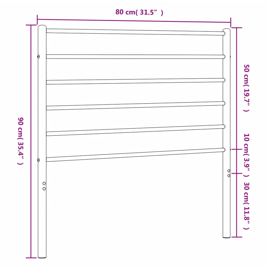 Elegant White Metal Headboard - 75 cm Modern Bedroom Decor