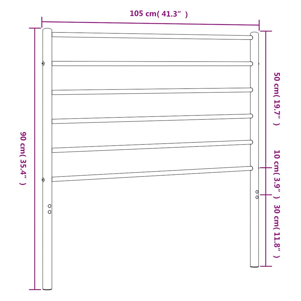 White Metal Headboard - Elegant & Sturdy 100 cm Design