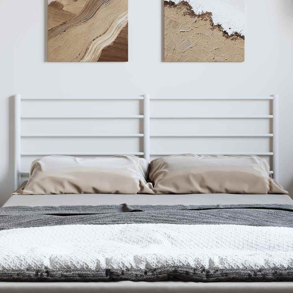 Elegant White Metal Headboard - 150 cm Sturdy Frame