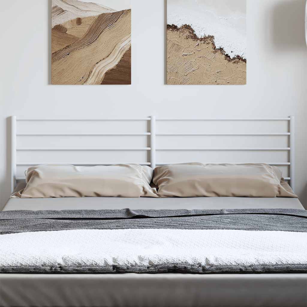 Sleek White Metal Headboard - 180 cm for Elegant Bedroom Decor