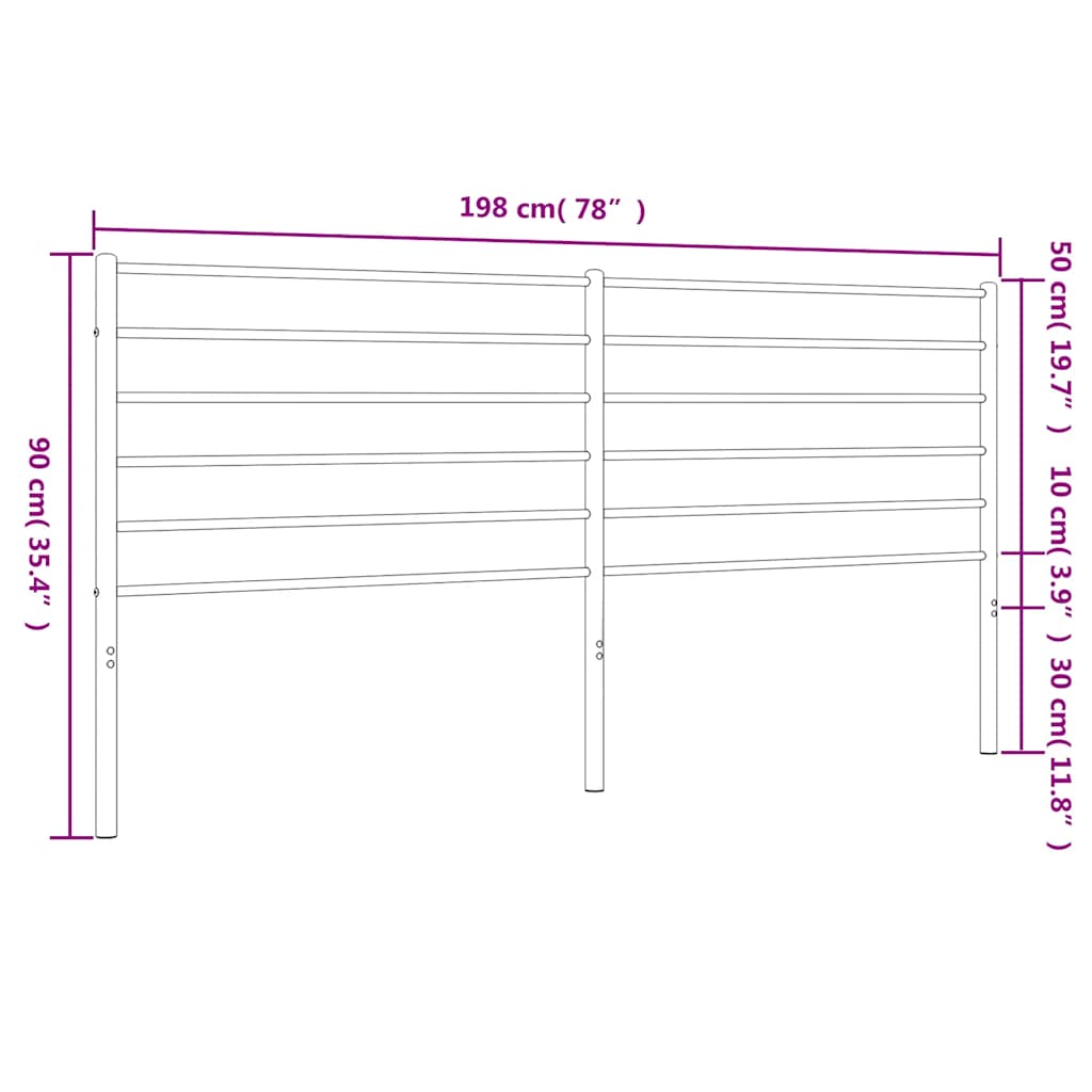 Elegant White Metal Headboard - 193 cm | Stylish Bedroom Decor