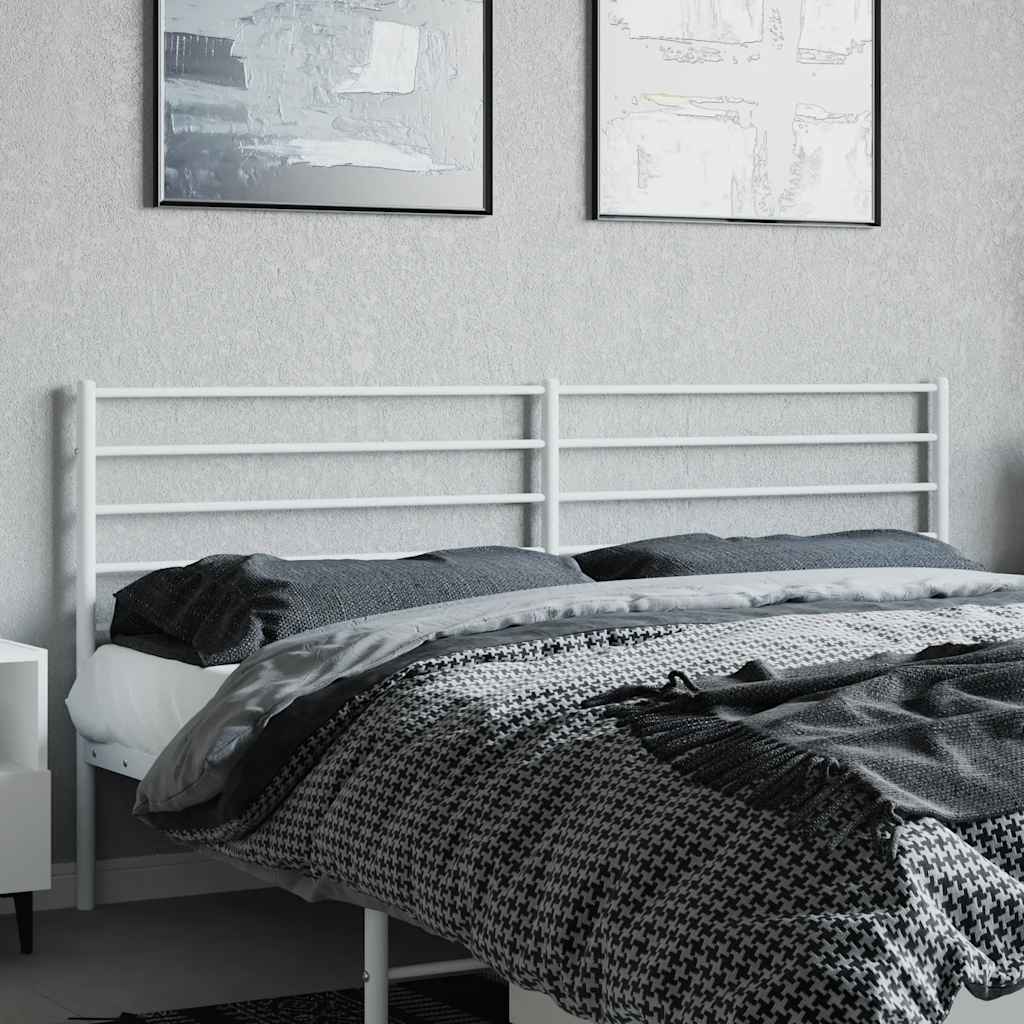 Elegant White Metal Headboard - 200 cm for Modern Bedrooms