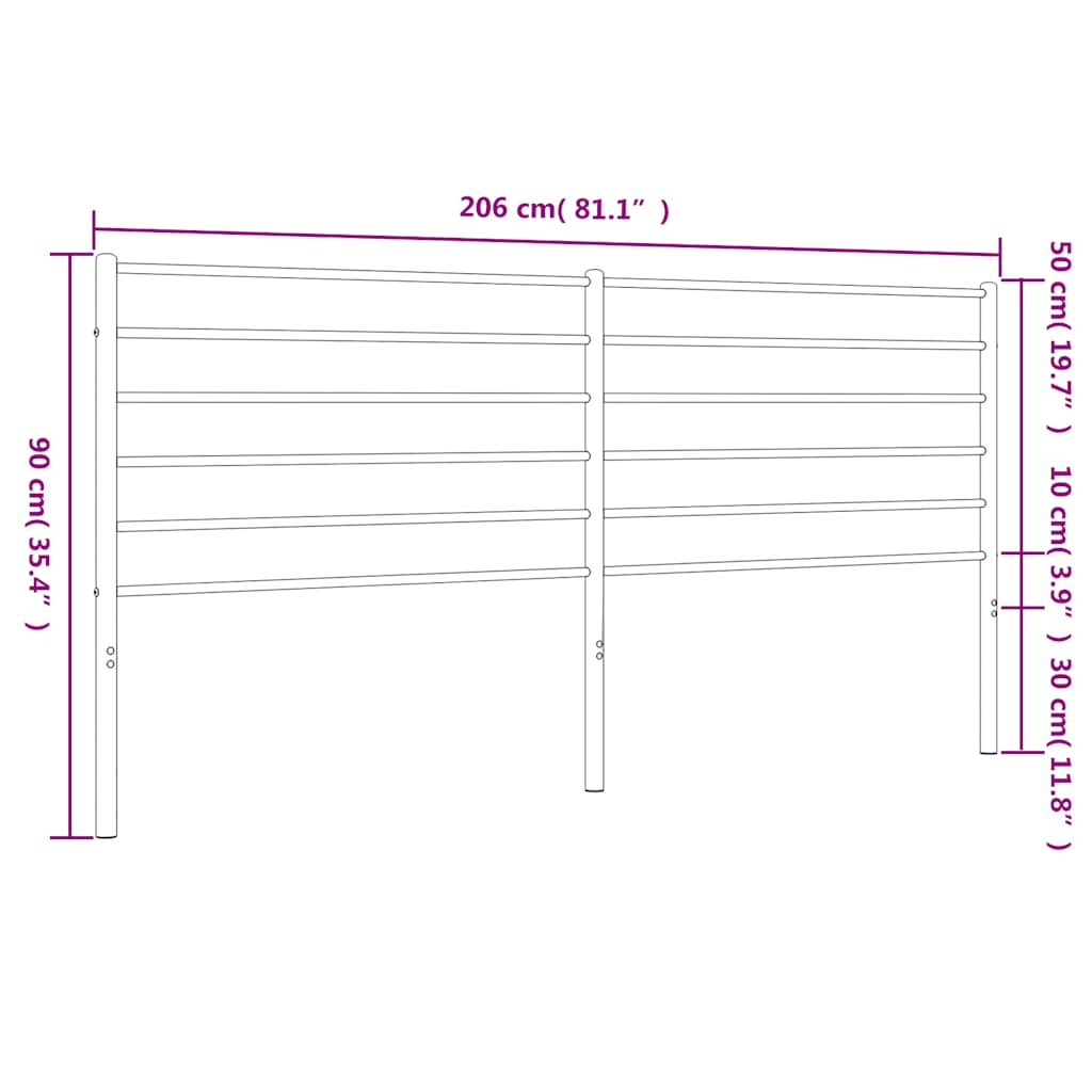 Elegant White Metal Headboard - 200 cm for Modern Bedrooms