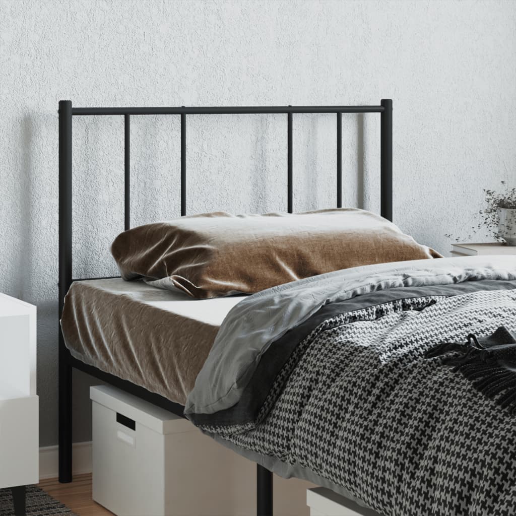 Elegant Black Metal Headboard - 90 cm Sturdy Bed Frame