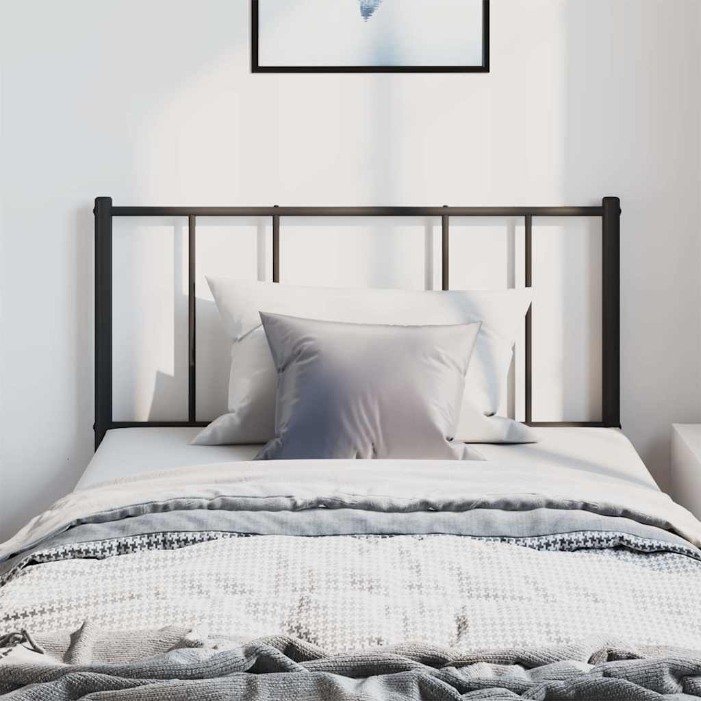 Sleek Black Metal Headboard - 100 cm Stylish Bedroom Accent