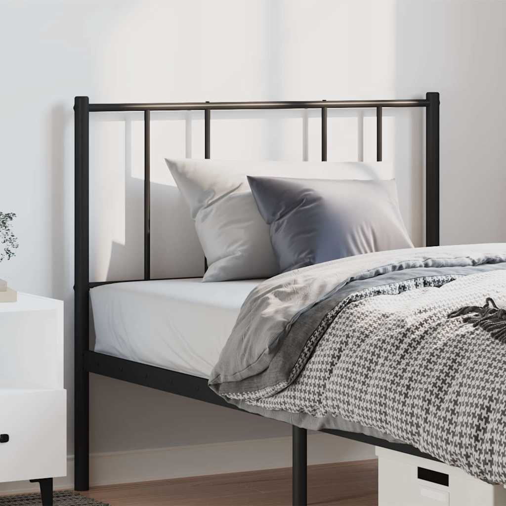 Sleek Black Metal Headboard - 100 cm Stylish Bedroom Accent