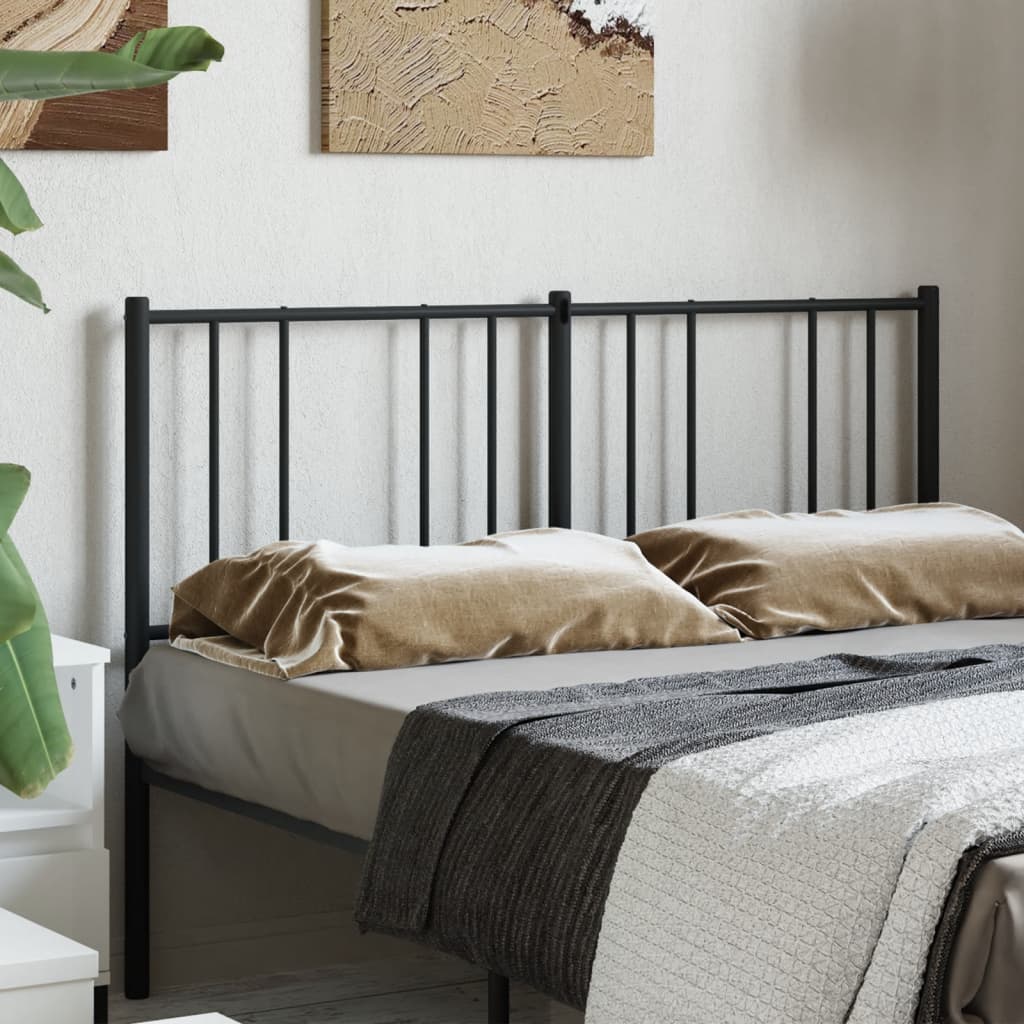 Sleek Black Metal Headboard - 120 cm Stylish & Durable Design