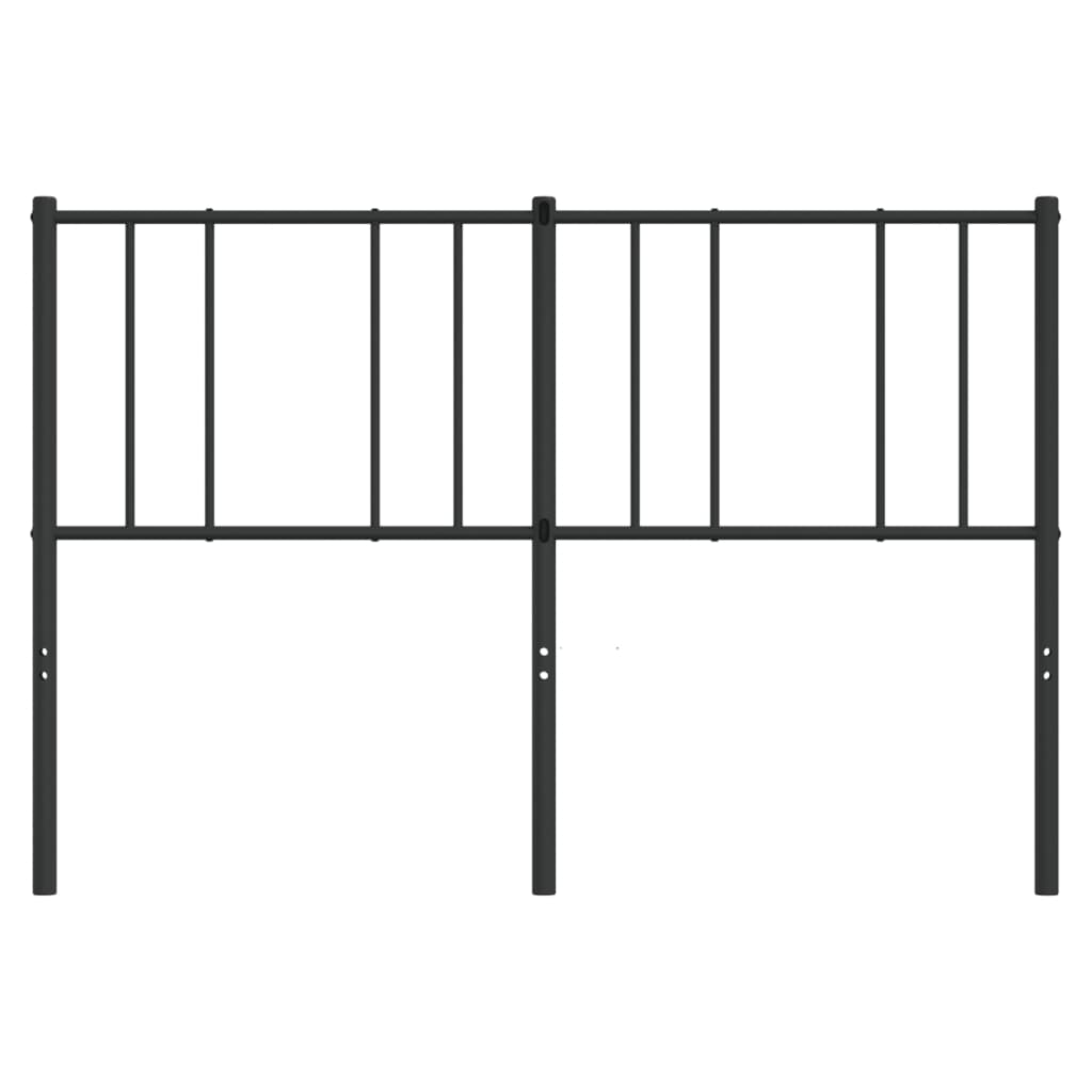 Sleek Black Metal Headboard - 140 cm for Modern Elegance