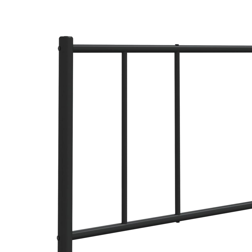 Sleek Black Metal Headboard - 140 cm for Modern Elegance