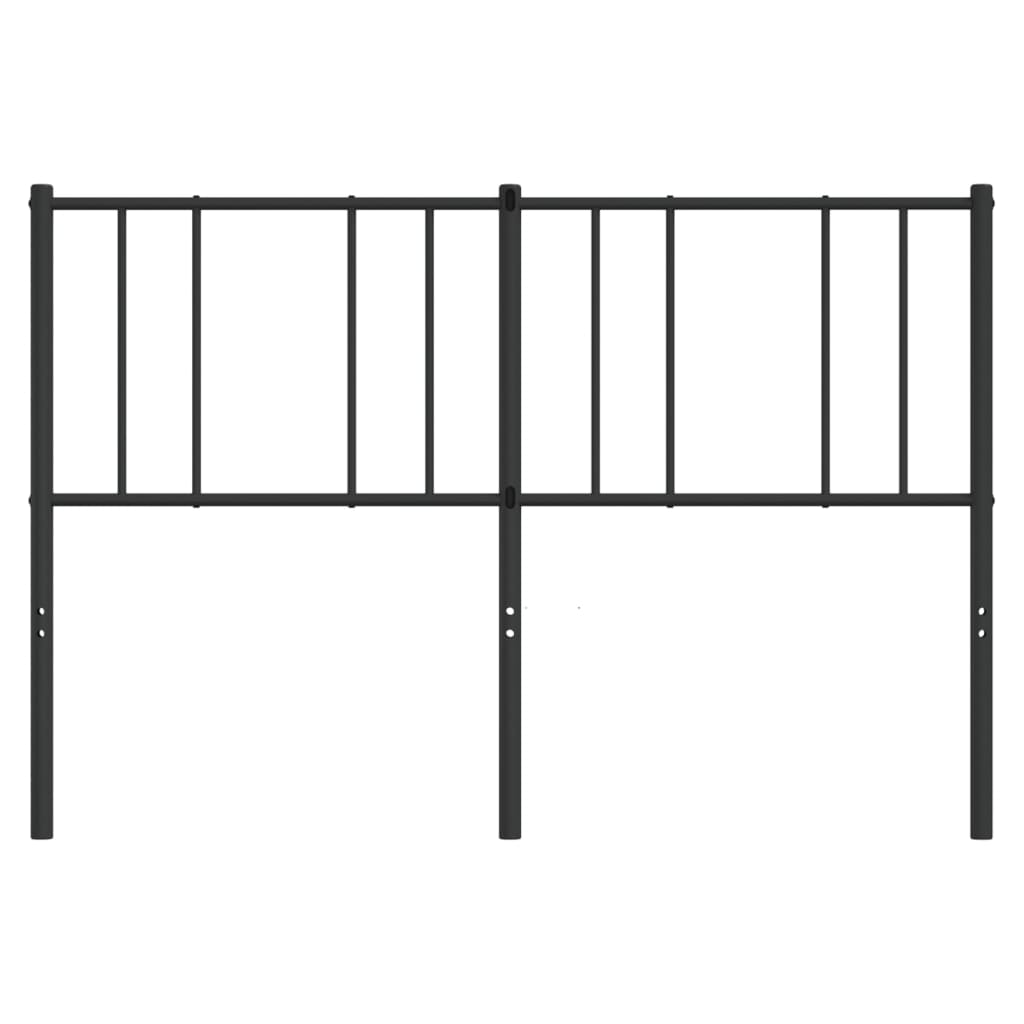 Sleek Black Metal Headboard - 160 cm Elegant Bedroom Decor