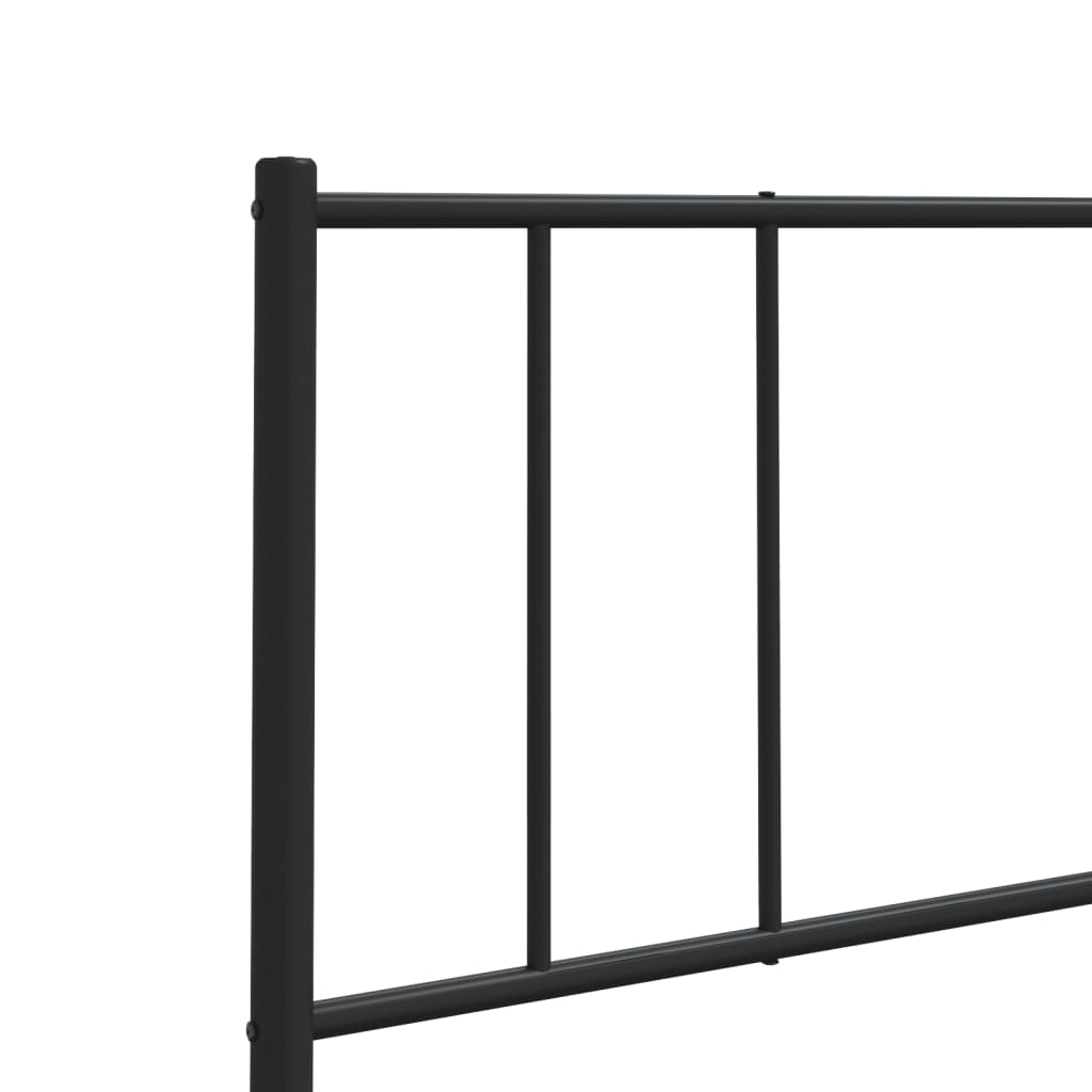 Sleek Black Metal Headboard - 160 cm Elegant Bedroom Decor