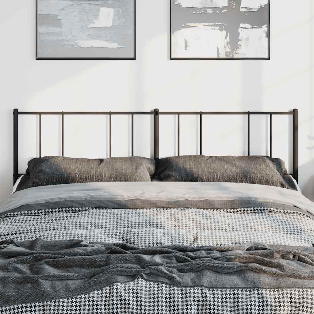 Elegant Black Metal Headboard - 180 cm Modern Bedroom Décor
