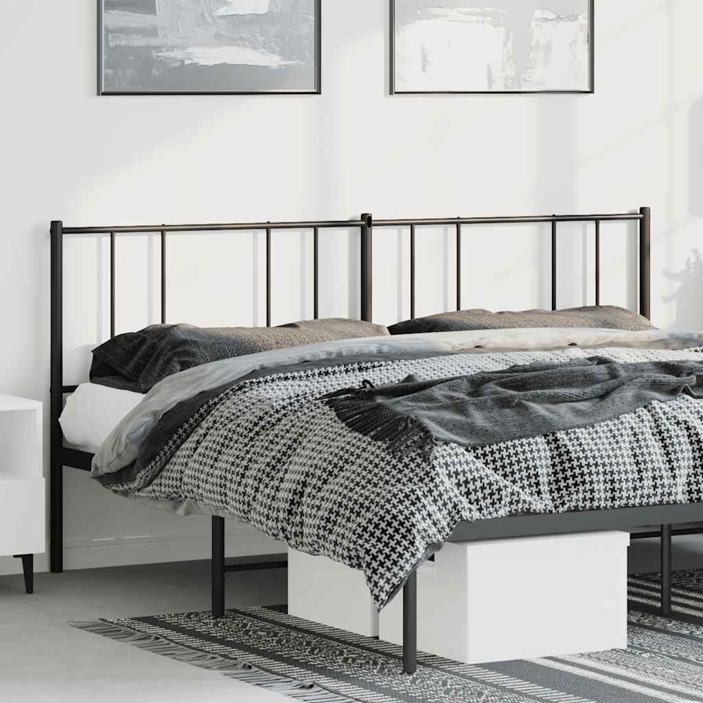 Elegant Black Metal Headboard - 180 cm Modern Bedroom Décor