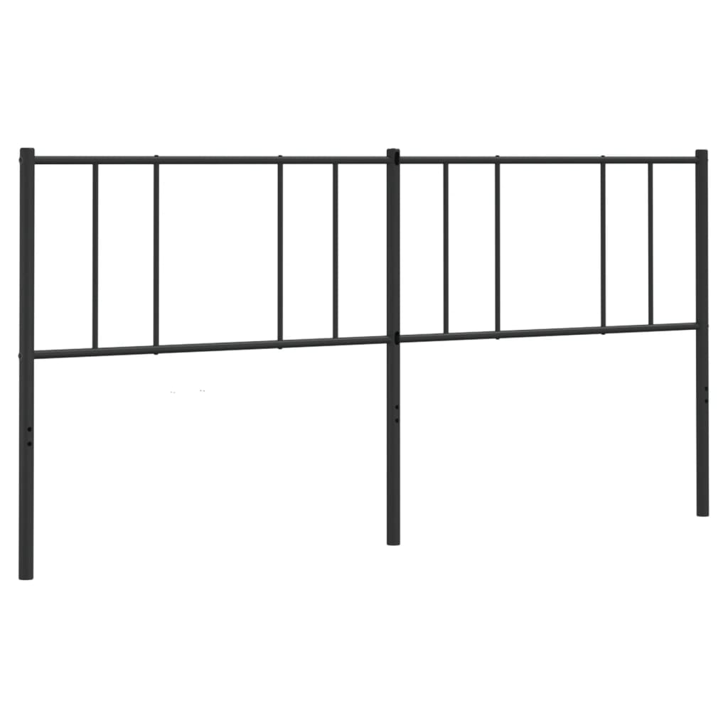 Sleek Black Metal Headboard - Elegant Style, 193 cm