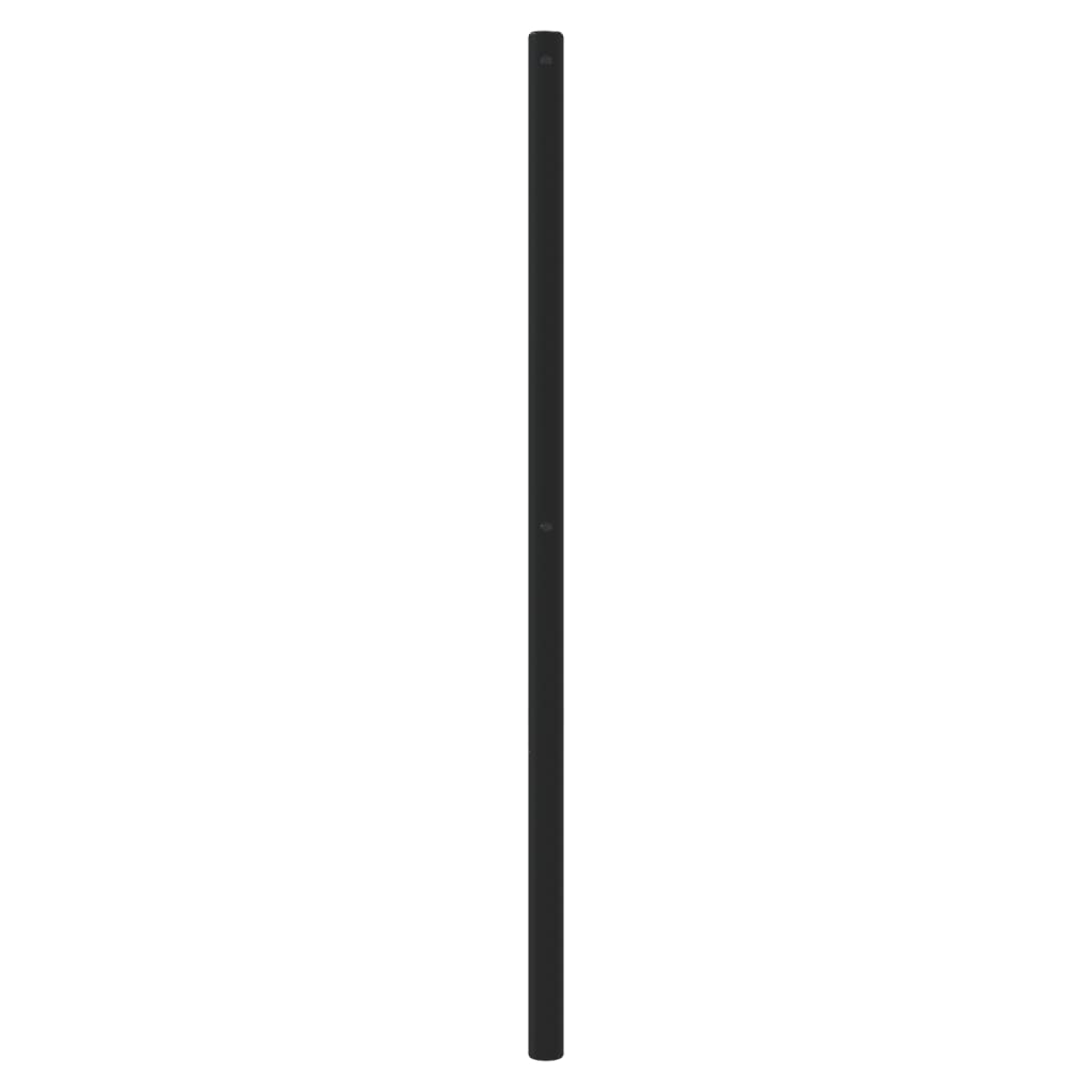 Sleek Black Metal Headboard - Elegant Style, 193 cm
