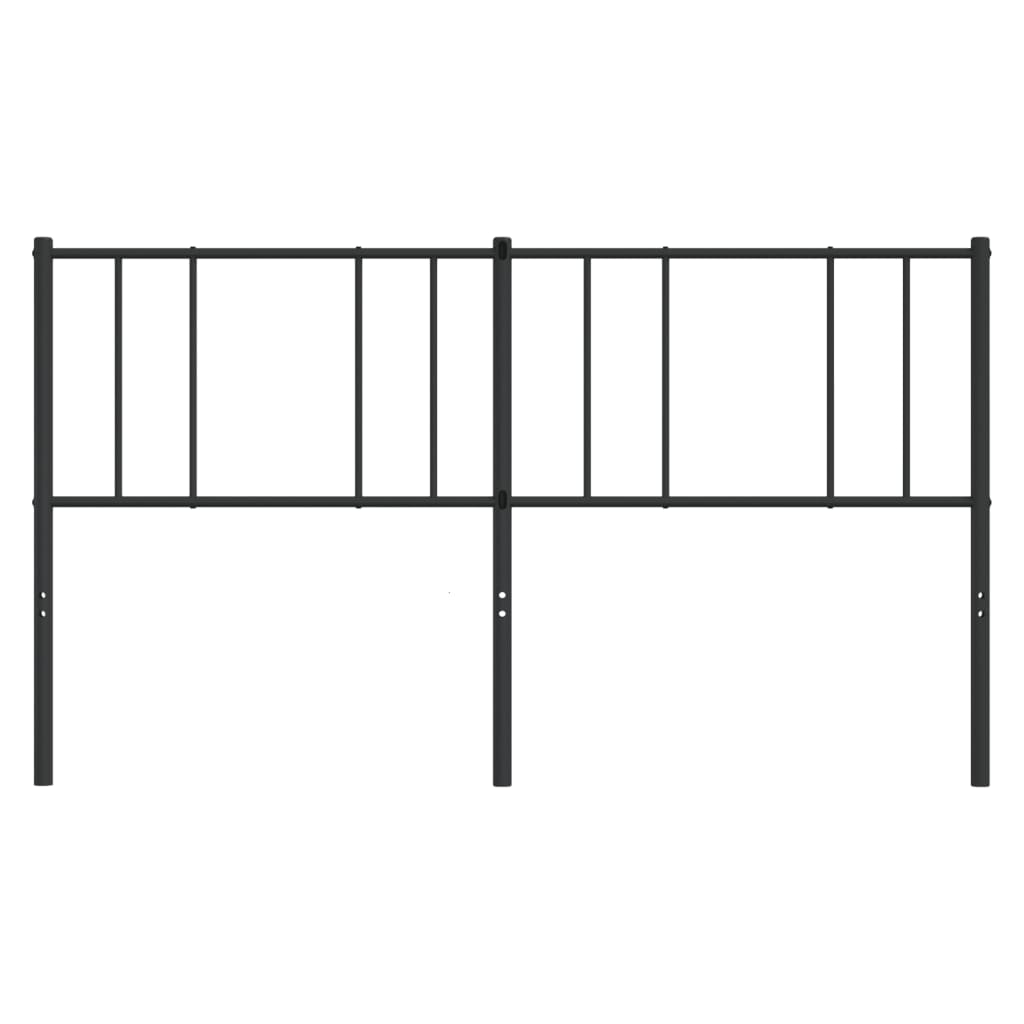 Sleek Black Metal Headboard - 200 cm Modern Design