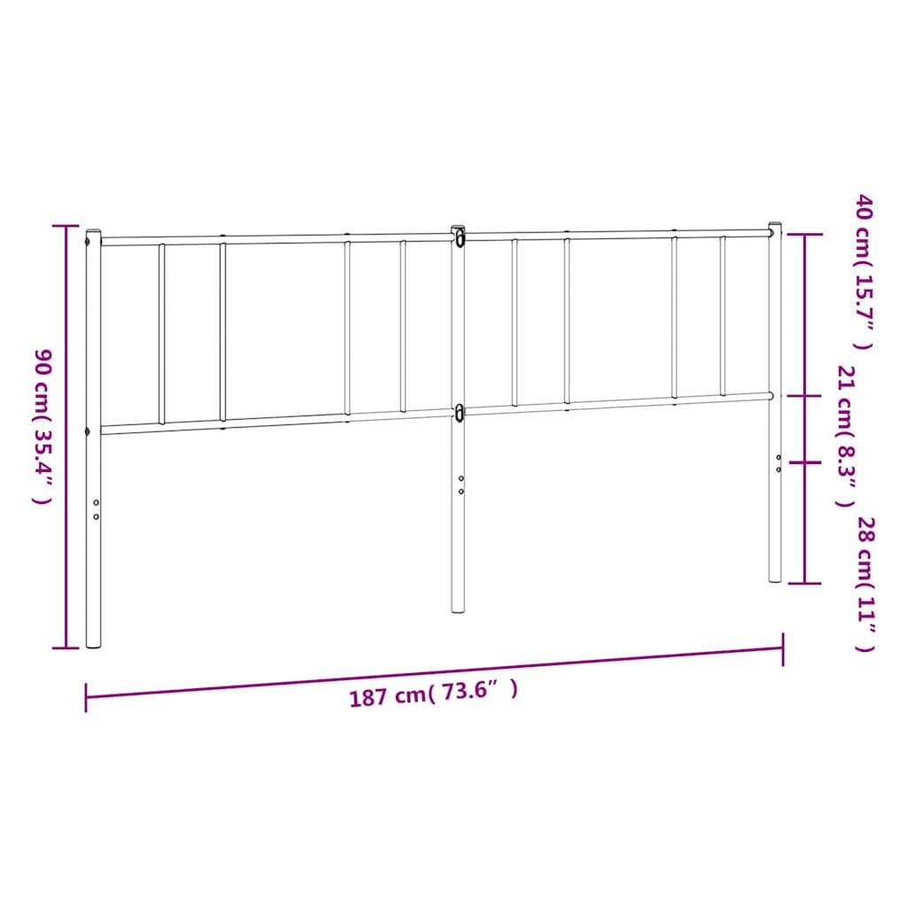Elegant White Metal Headboard - 180 cm, Durable & Stylish Design