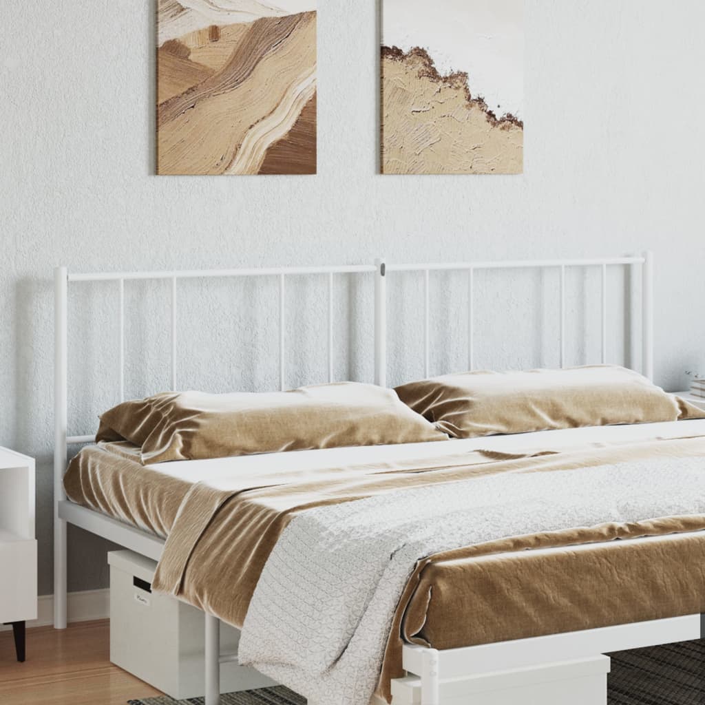 White Metal Headboard 200 cm | Stylish & Durable Bedroom Accent