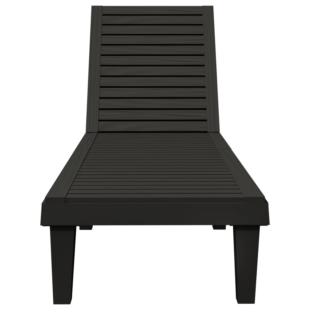 Sleek Black Sun Lounger - 155x58x83 cm Polypropylene Bliss