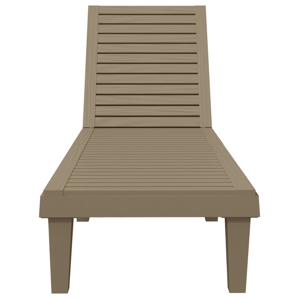 Light Brown Polypropylene Sun Lounger 155x58x83 cm
