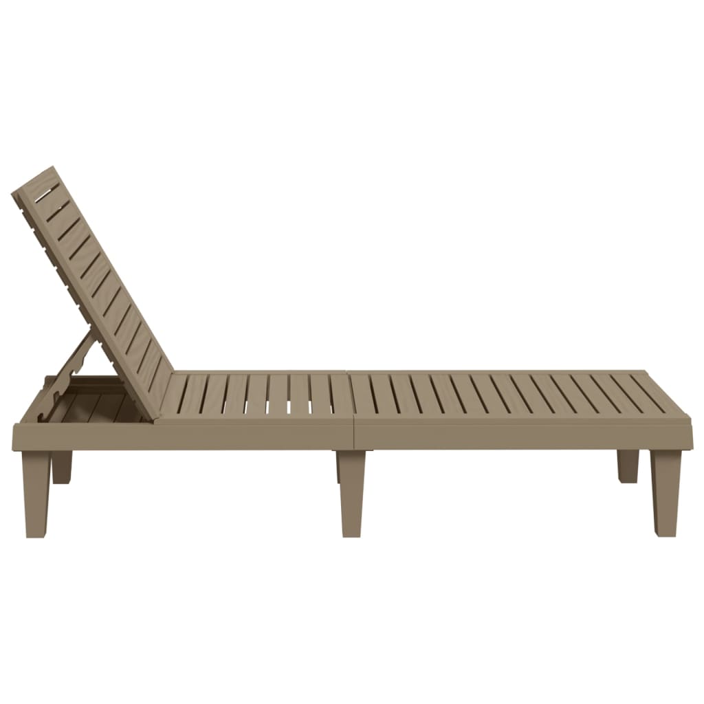 Light Brown Polypropylene Sun Lounger 155x58x83 cm