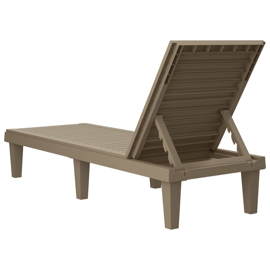 Light Brown Polypropylene Sun Lounger 155x58x83 cm