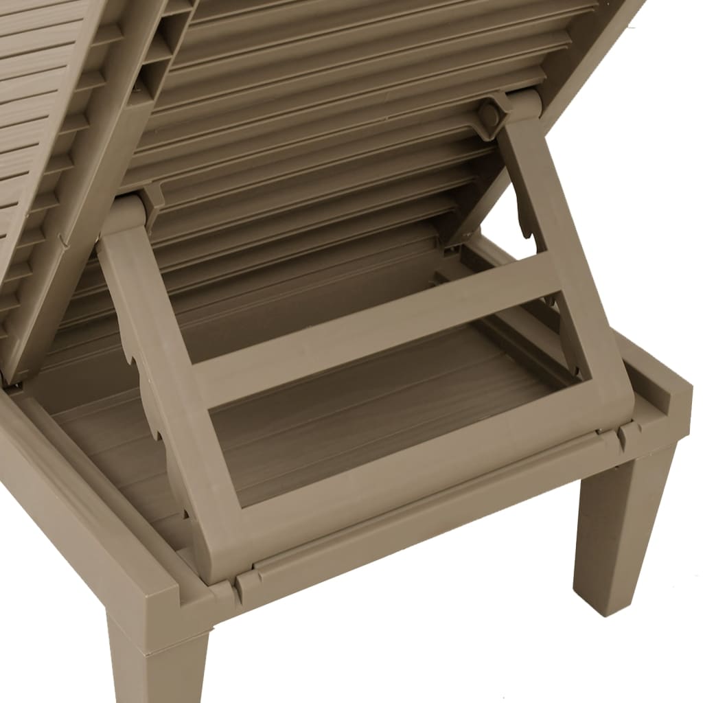 Light Brown Polypropylene Sun Lounger 155x58x83 cm
