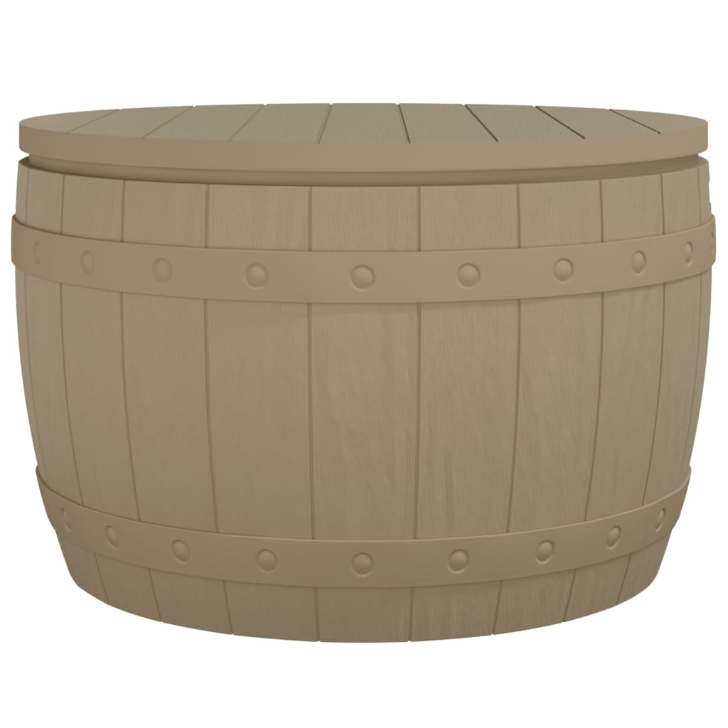3-in-1 Light Brown Polypropylene Garden Storage Box