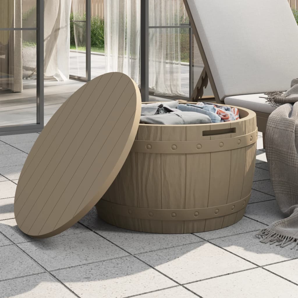 3-in-1 Light Brown Polypropylene Garden Storage Box