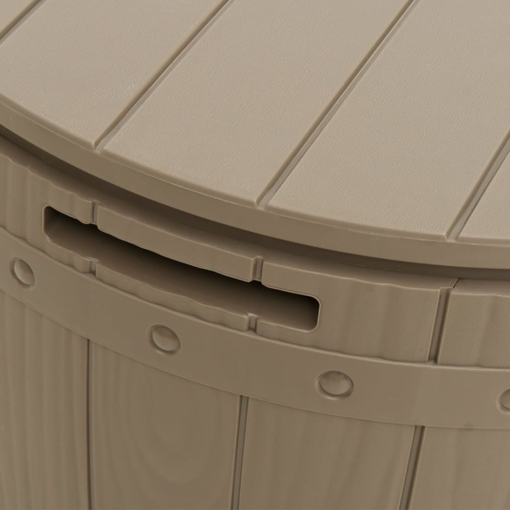 3-in-1 Light Brown Polypropylene Garden Storage Box