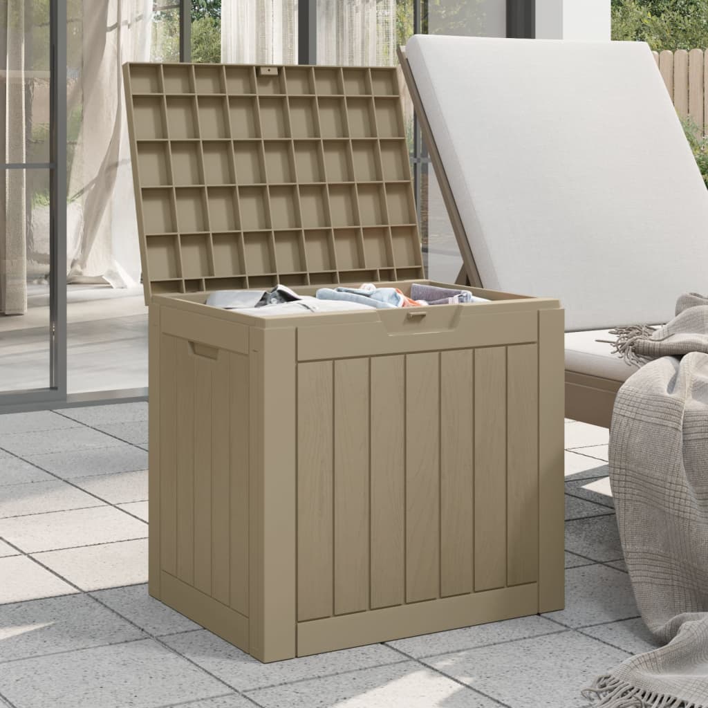 Compact Grey Polypropylene Garden Storage Box 55.5x43x53 cm