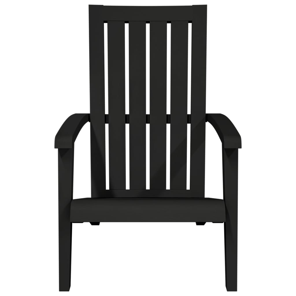 Black Polypropylene Garden Adirondack Chair - Durable Outdoor Seating