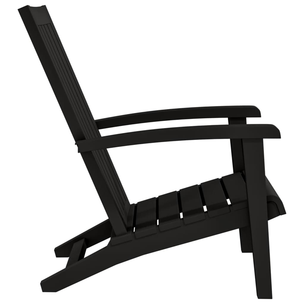Black Polypropylene Garden Adirondack Chair - Durable Outdoor Seating