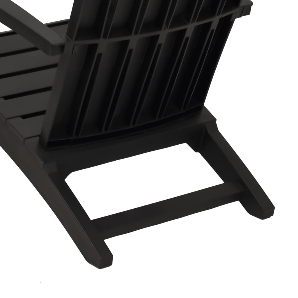 Black Polypropylene Garden Adirondack Chair - Durable Outdoor Seating