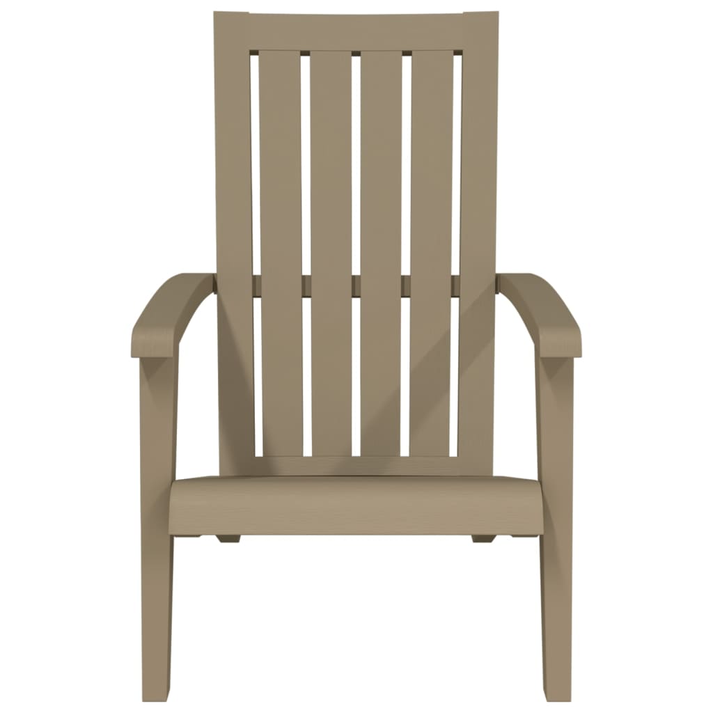Light Brown Polypropylene Garden Adirondack Chair - Durable & Stylish