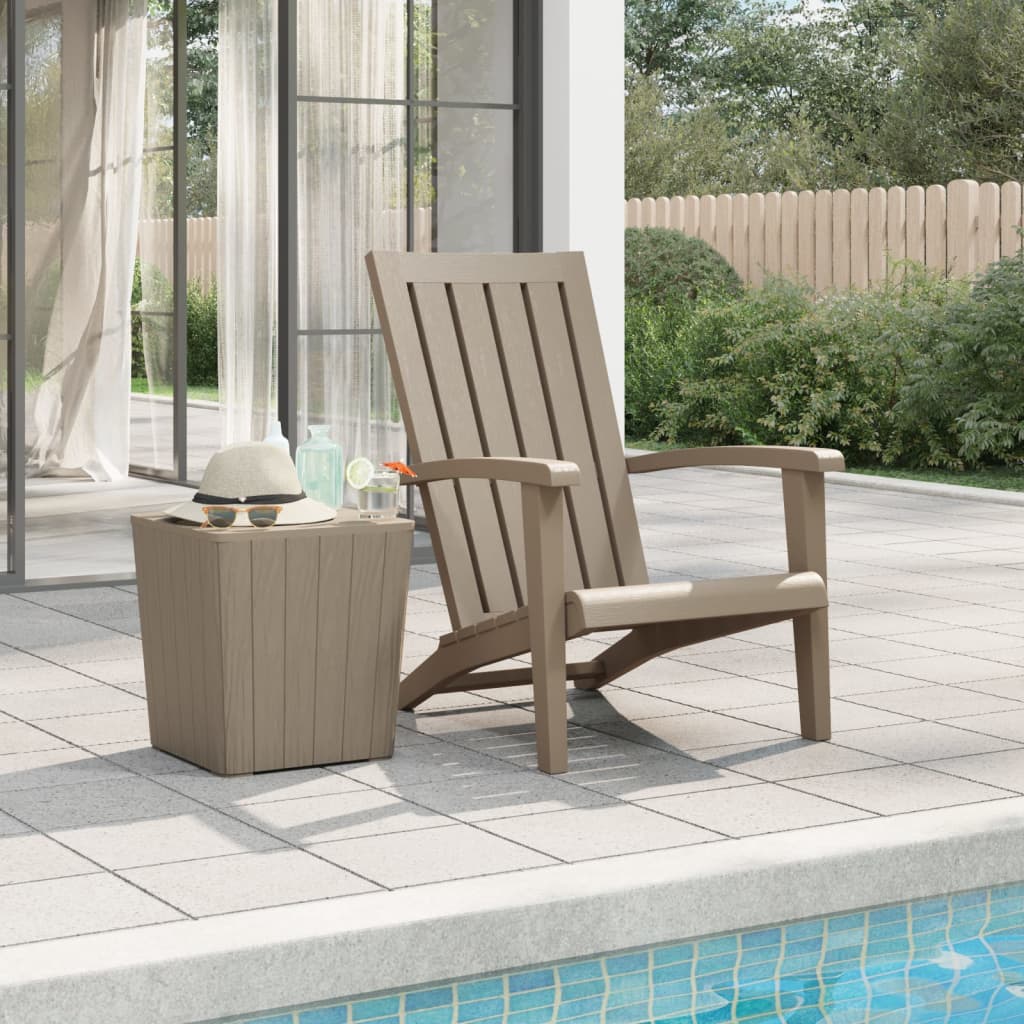 Light Brown Polypropylene Garden Adirondack Chair - Durable & Stylish